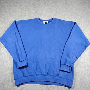 Vintage Lee Blank Cotton Crewneck Sweatshirt Mens Medium Blue‎ Made in USA